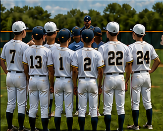 Texas Diamond Boyz team gathered around its coach