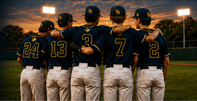 Texas Diamond Boyz players standing together on a baseball field